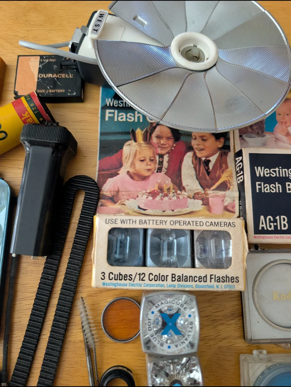 Huge Lot of Vintage Camera Photography Supplies Accessories Bulbs Kodak Filters